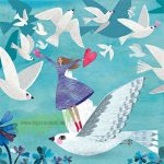 Frau mit weißen Vögeln – Edition Gollong