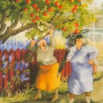 Frauen schütteln Apfelbaum – Nr. 11  – TAURUS Kunstkarten